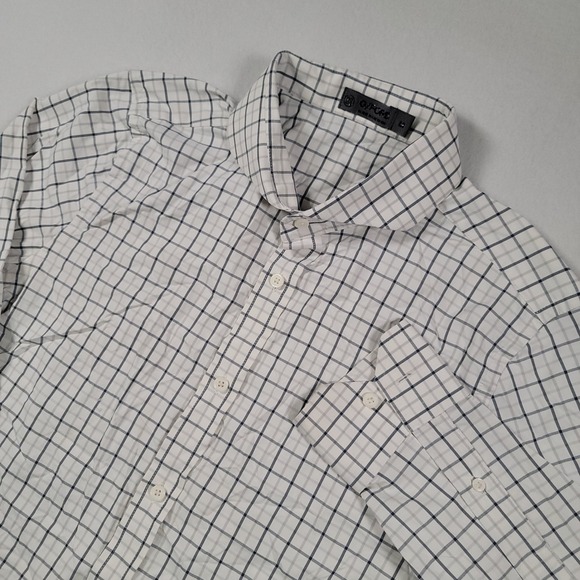 G/FORE Other - G/FORE Mens Large White Navy Plaid Long Sleeve Button Down Skull Logo Golf Shirt